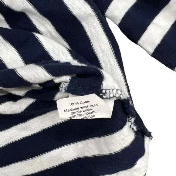 J. Crew Navy Striped Off Shoulder Knit Top XS - Picture 3 of 4